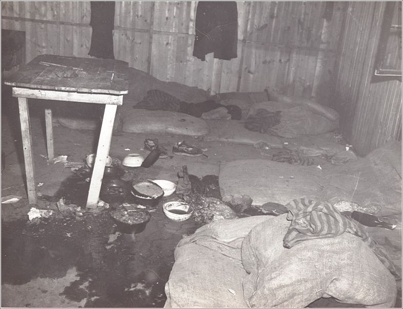Mauthausen - filth & human waster strewn around the sleeping area